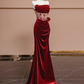 Red strapless boning long ball gown/bridal dress R8303