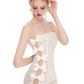 White tube top sexy lace slim fit hip skirt homecoming dress R4372