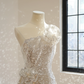 Silver one-shoulder fitted long ball gown R8545