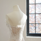 White strapless, fitted, sequined long ball gown/bridal dress R8485