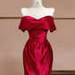 Red off-the-shoulder fitted long ball gown/bridal dress R8361