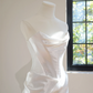 White strapless, fitted, elegant long ball gown/bridal dress R8449