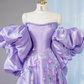 Light purple strapless fitted long ball gown, bridal dress R9030