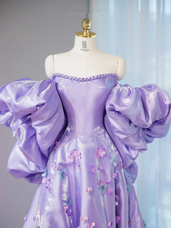 Light purple strapless fitted long ball gown, bridal dress R9030