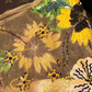 Gold sleeveless fitted sunflower floral long ball gown R6913
