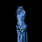 Blue halter-neck, fitted waist, slimming silhouette, revealing hips, sexy long ball gown R6674