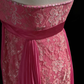 Pink tube top waist lace design soft mid-length dress homecoming dress R4901