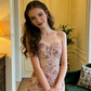 Pink retro floral strapless fitted waist bodycon long ball gown, bridal dress R8576