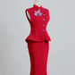 A red sleeveless, fitted top paired with a sexy pencil skirt; suitable for a ball gown or wedding dress R8218