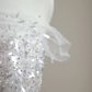 White strapless, fitted, sequined long ball gown/bridal dress R8485