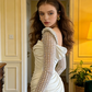 White square neckline, fitted waist, bodycon silhouette, mermaid skirt, elegant ball gown, bridal gown R8606