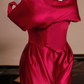 Red off-the-shoulder fitted long ball gown/bridal dress R8361