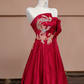 Red strapless fitted waist long ball gown/bridal dress R8332