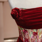 Red strapless boning long ball gown/bridal dress R8303