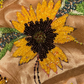 Gold sleeveless fitted sunflower floral long ball gown R6913