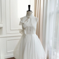 White sleeveless Chinese neckline waist bud skirt homecoming dress R5203