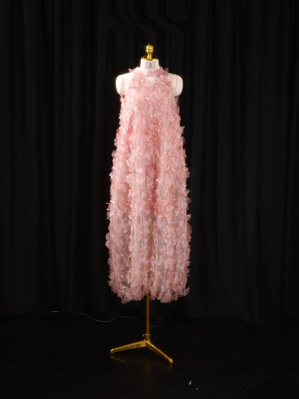 Light pink sleeveless tulip skirt long ball gown, bridal dress R8910