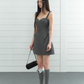 Sweet girl style vest dress female summer a-line French slim suspender short skirt R3337
