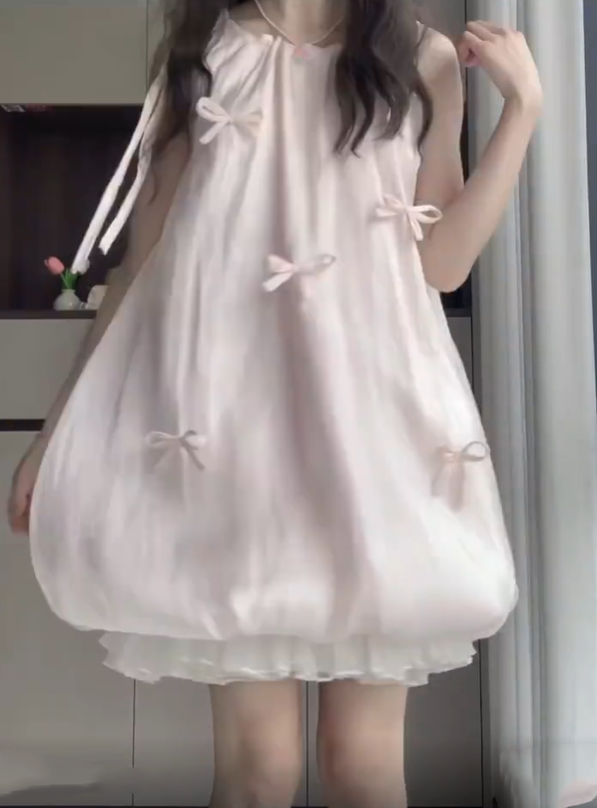 Sweet and fresh sleeveless flower bud dress temperament French A-line skirt for petite R0789
