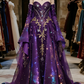 Red strapless slim waist satin sequin elegant long dress ball gown, bridal gown R6101