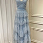 Sweet Light Blue Tulle Prom Dresses,Ruffles Pleated Baby Blue Evening Formal Gown        S2975