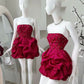 Burgudny Short Party Dress, Birthday Outfits, Homecoming Dress    S7029