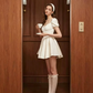 Balletcore Puff Sleeve Corset Mini Dress with Sweetheart Neck R9154