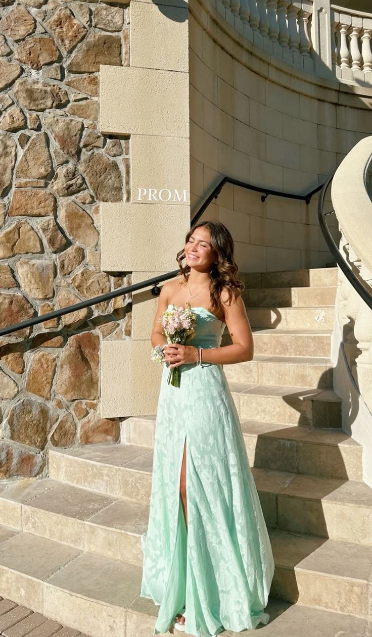 Mint Green Long Formal Dress Evening Dress     S7013