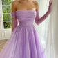 Chic Fashion Strapless Off Shoulder Dress Elegant Women Sparkle Star Fashion A-Line Party Dresses      S3024