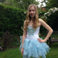 Light-colored tube-top waist cake puffy skirt homecoming dress R5576
