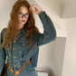 Washed Denim Mini Dress with Open Back and Long Sleeves R9212