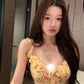 Romantic Yellow Floral Bodycon Dress R9120