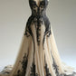 A Line Tulle Lace Wedding Dress Vintage Long Evening Dress     S7123