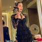 Cute Black Lace Short Homecoming Dresses     S7203