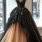 Vintage A-line tulle appliques long prom dress, formal evening dress        S7135