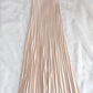 Vintage champagne pleated party evening gown         S7106