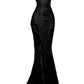 Elegant Mermaid Spaghetti Straps Black Lace Long Prom Dress     S7204
