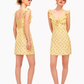 Yellow Floral Ruffle Cami Mini Dress With Bow Detail And Bodycon Fit R9290
