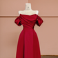 Red off-the-shoulder fitted long elegant ball gown/bridal dress R8422