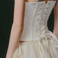 White tube top waist slim fishbone top sexy long skirt homecoming dress R4915