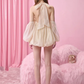 Apricot halter neck loose fashion sexy mini skirt homecoming dress R4425