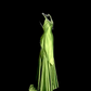 Green fitted bodycon ball gown R6607