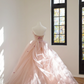 Light pink strapless, fitted waist, full skirt, long ball gown, bridal dress R8518