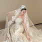 White strapless lace waist slim sexy fishtail long dress bridal gown R6028