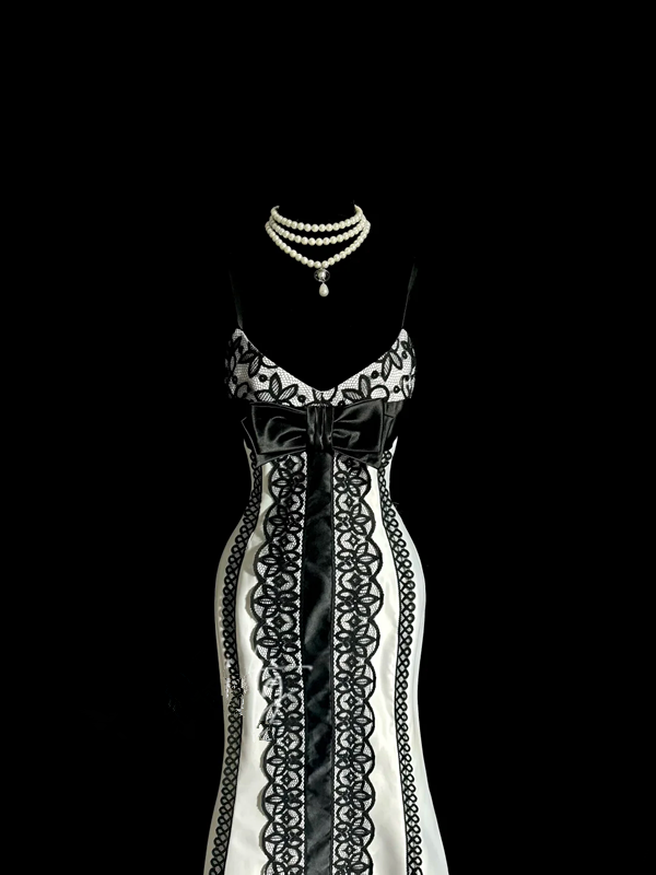 White halter-neck fitted sexy lace long ball gown R6647