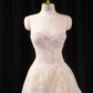Light apricot strapless fitted long ball gown, bridal dress R8913