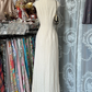 Ivory white elegant slim-fitting cheongsam long dress ball gown R6208