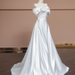 White off-the-shoulder fitted long elegant ball gown/bridal dress R8306