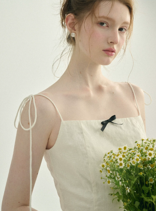 Cream White Tiered Ruffle Mini Dress Women With Tie Straps And Bow Detail R9487