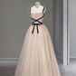A line tulle long evening dress formal dress party prom dress      S6987